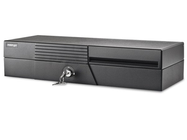 Компактный денежный ящик СR-2200B c открывающейся вверх крышкой оснащен точным электронным механизмом и трехпозиционным замком