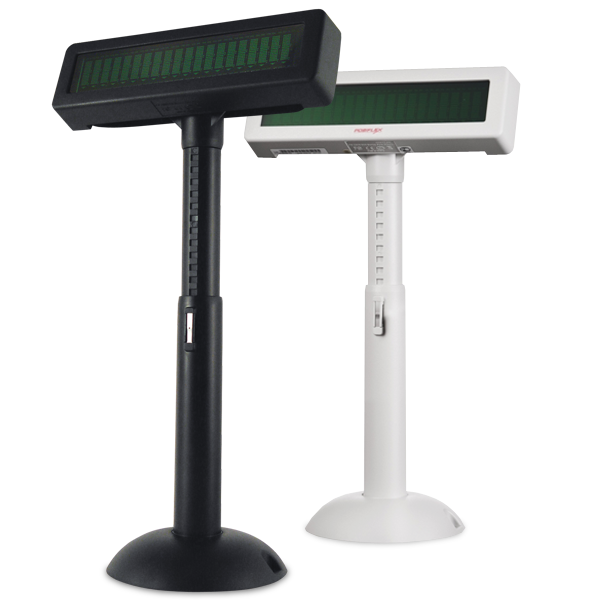 Posiflex PD-2800 — яркий двухстрочный вакуумно-флуоресцентный (VFD) дисплей покупателя на линейной опоре, который является полностью автономным устройством и станет отличным дополнением любой POS-системы